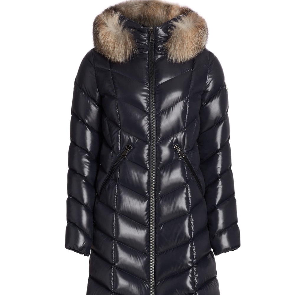 Moncler Navy Long Puffer Coat